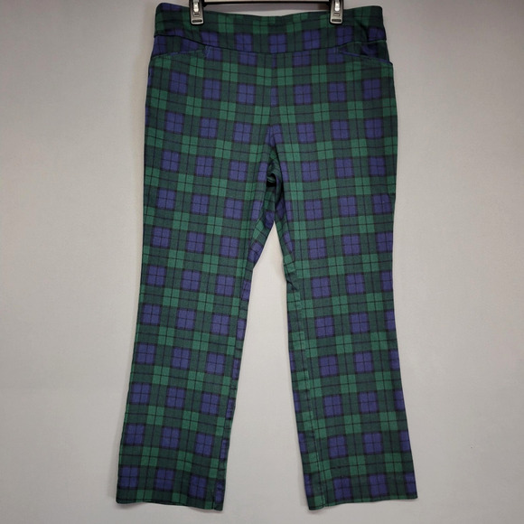 Croft & Barrow Pants Womens 16P Plaid Effortless Stretch Pull On Casual Workwear - Picture 1 of 15